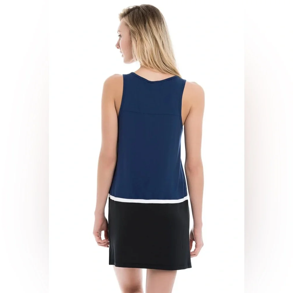 LOLE Women’s Navy/Black Anita Drawstring Tunic Swimsuit Cover-Up—XS